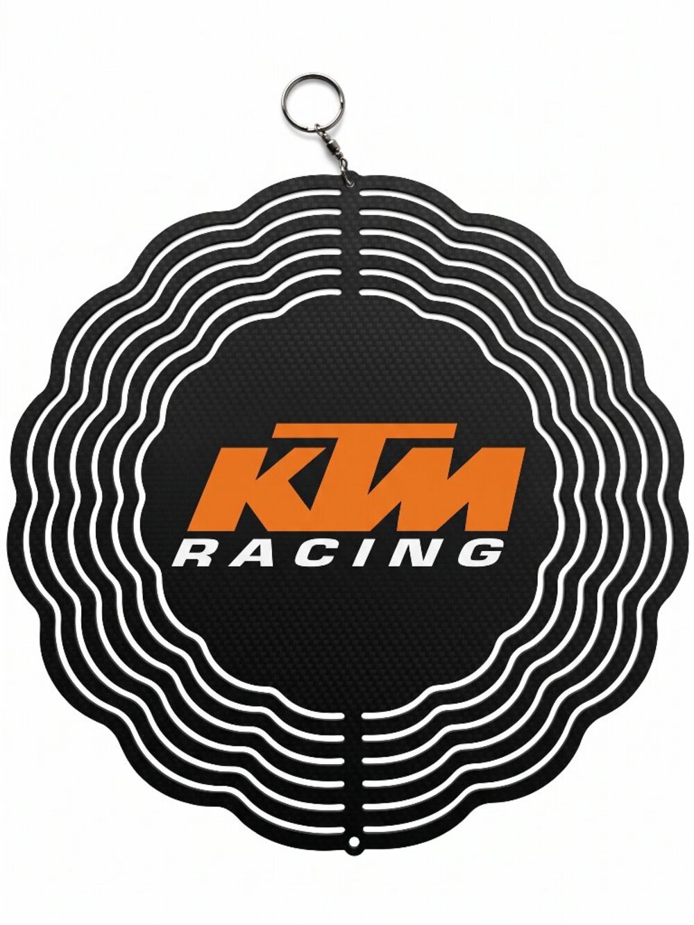 10" KTM Racing Kinetic Wind Spinner - Black Carbon Metal Hanging Yard Decor